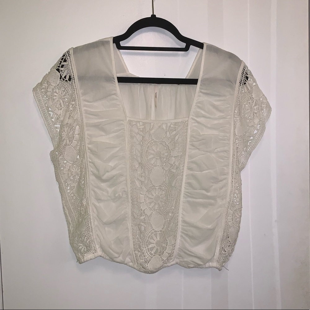 Free People Ivory Lace Blouse